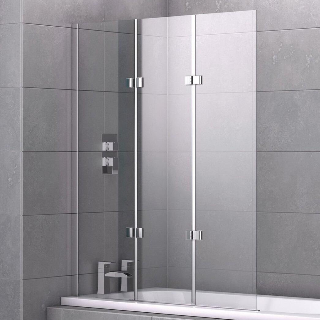Gemini 1200mm Frameless Triple Panel Bath Shower Screen
