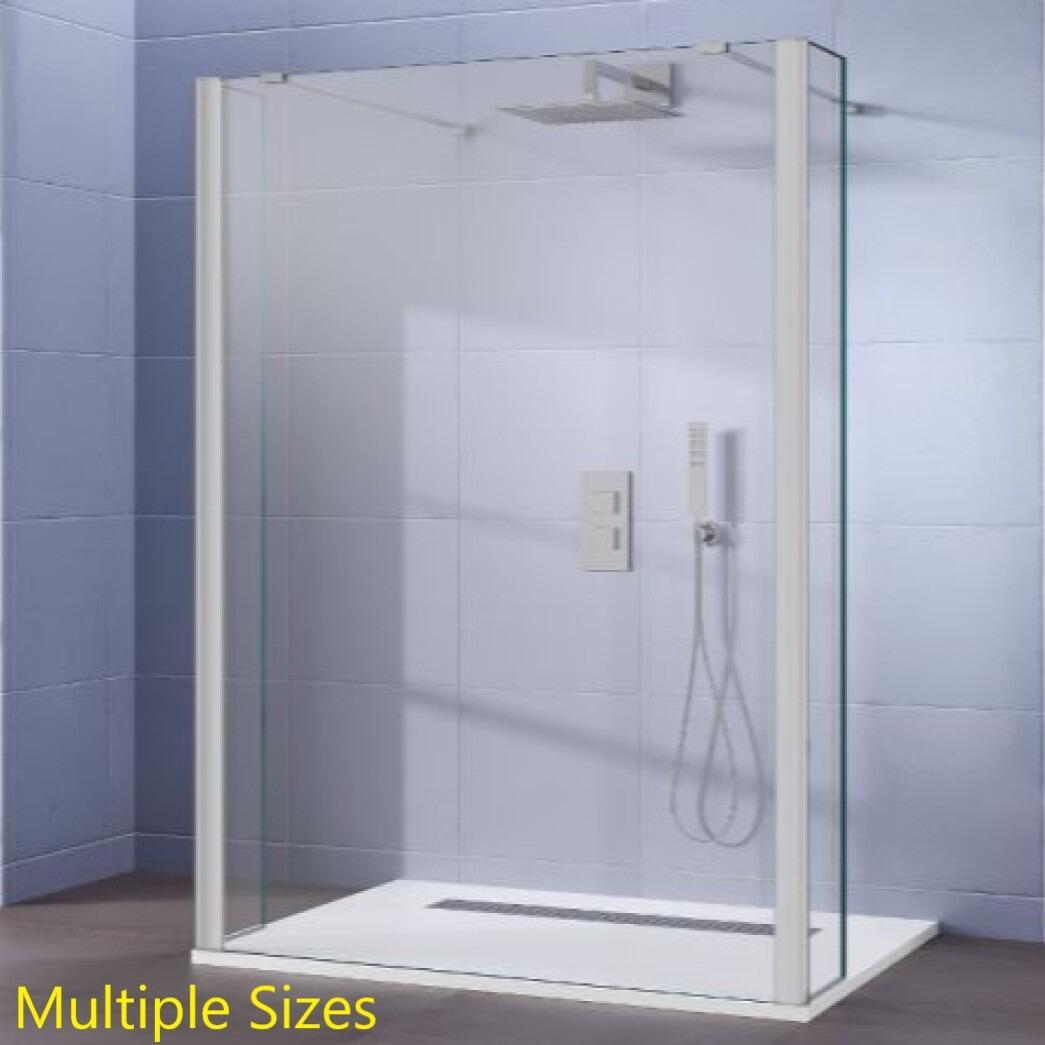 Aquatec 10mm Walk-Through Fixed Wet Room Screen with 300mm Deflector Panels
