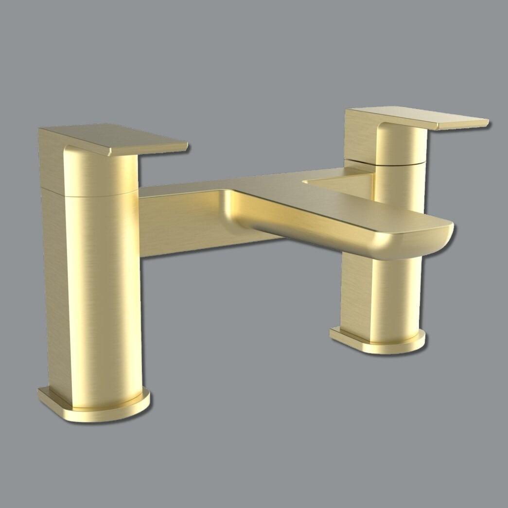 Vista Brushed Brass Deck Mounted Bath Filler