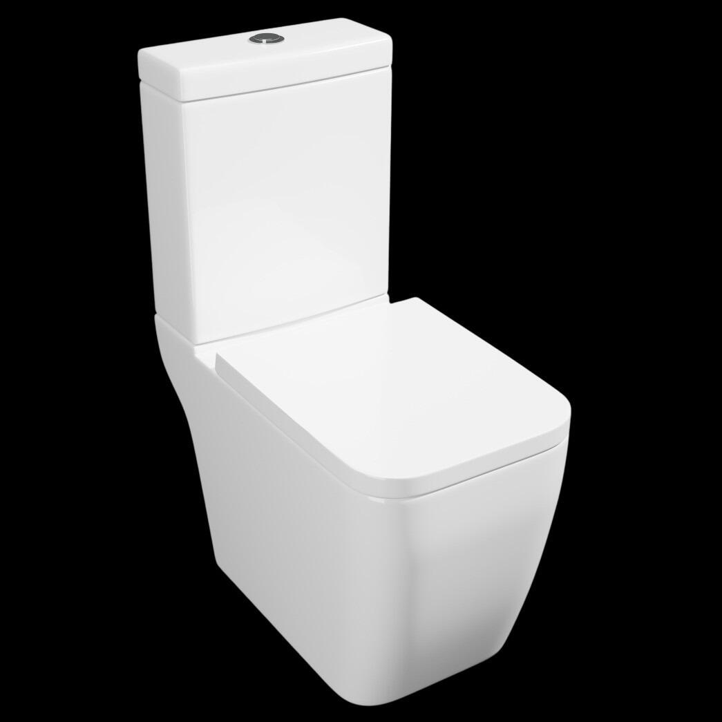 Kartell Genoa Square Rimless Dual Flush Toilet with Premium Soft Close Seat