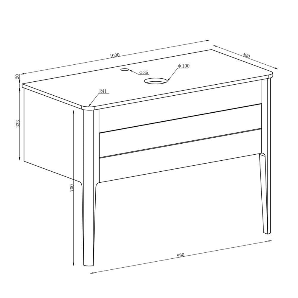 Sarah 1000mm Vanity Unit Dimensions