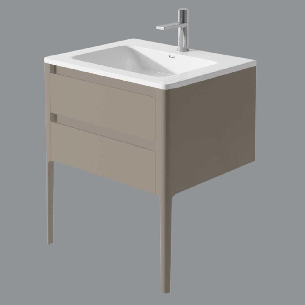 Stella 800mm French Grey Floor Standing Vanity Unit with Polymarble Basin