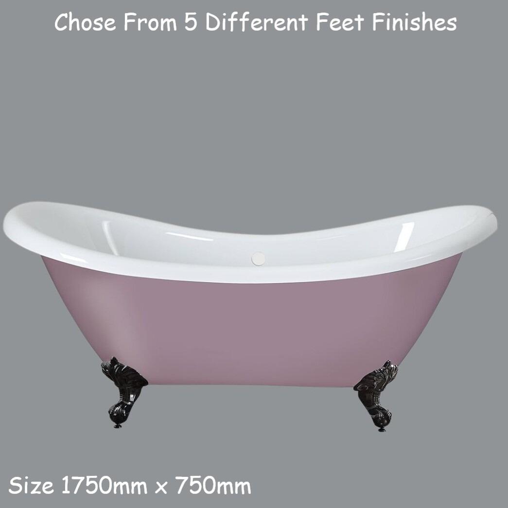 Legend 1750mm x 730mm Double Ended Free Standing Slipper Bath - Lupin Purple