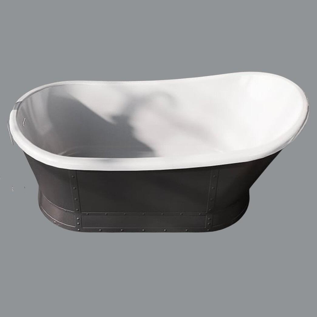 Huxley 1676mm Matt Black Single Ended Acrylic Bath Image