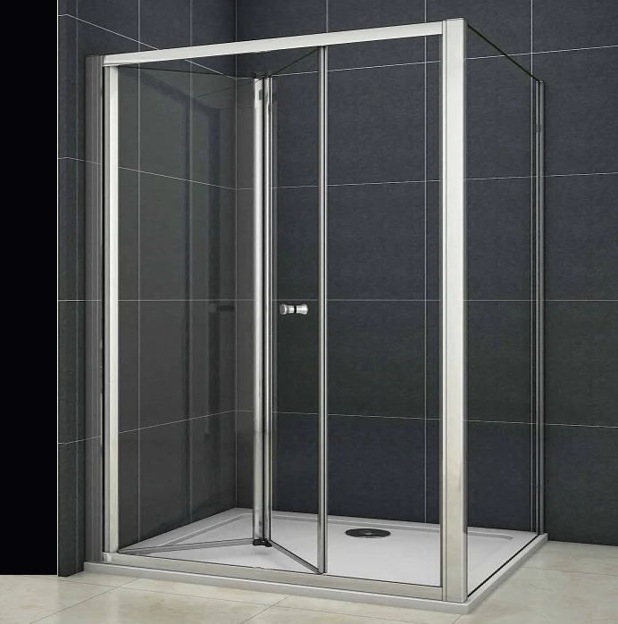 Concept Six Chrome Bi-Fold Shower Door with Optional Side Panel