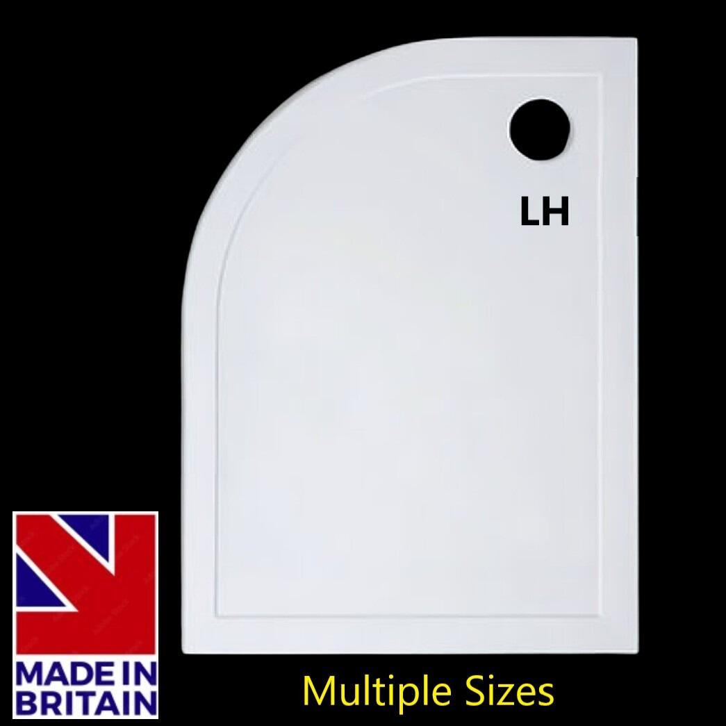 Aquatec Left Hand Offset Quadrant Low Profile Stone Resin Shower Trays