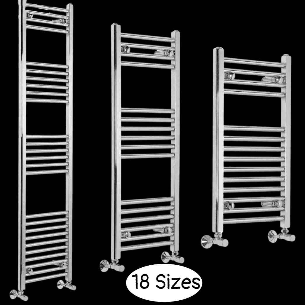Nebula Chrome Straight Heated Towel Rails with Dual Fuel Option
