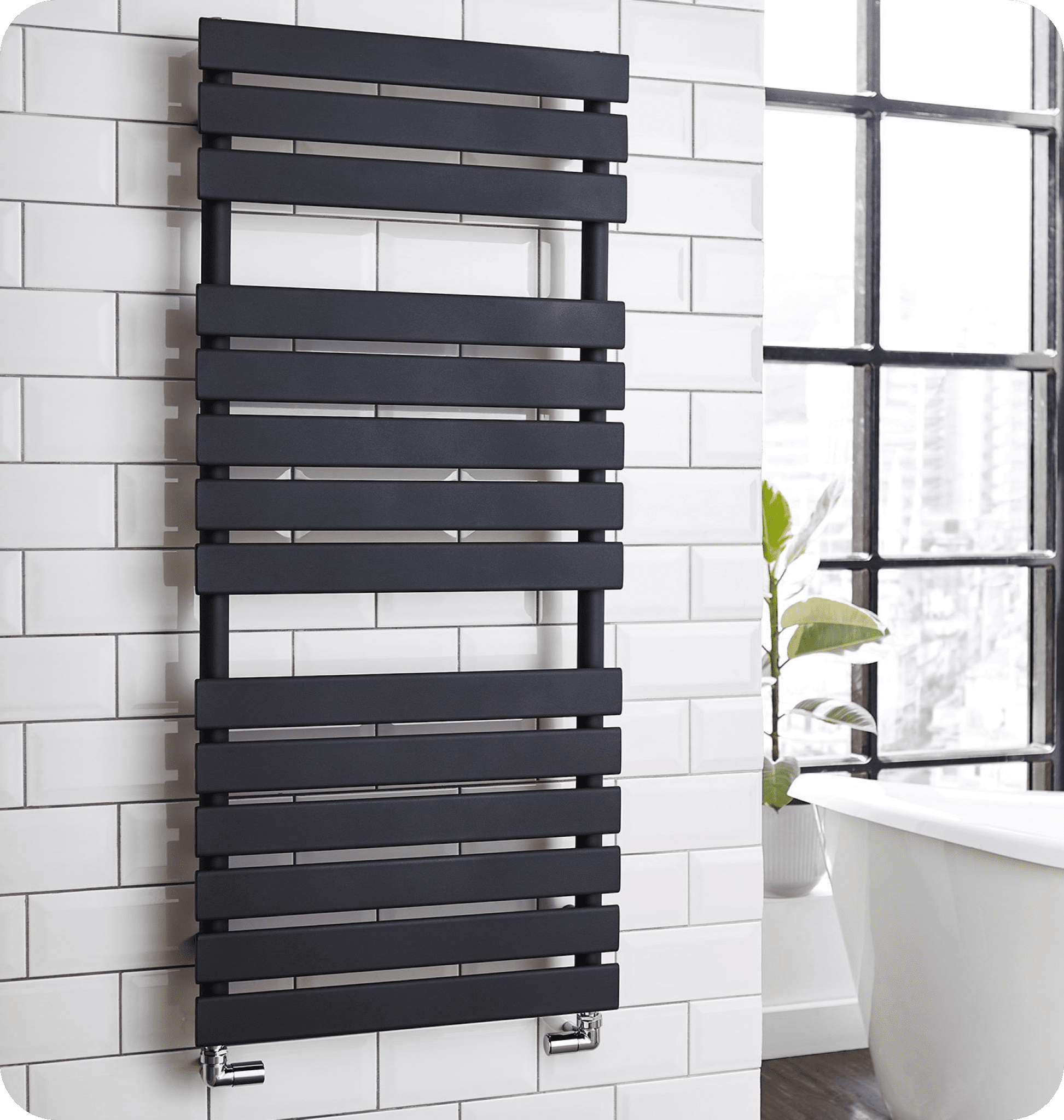 Atlantic 1185mm Anthracite Heated Towel Rail