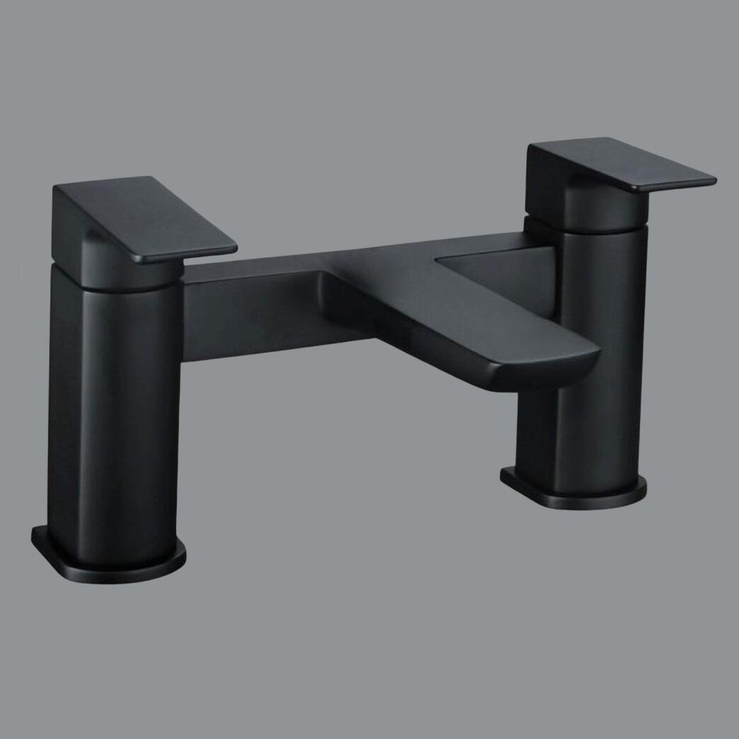 Vista Matt Black Deck Mounted Bath Filler