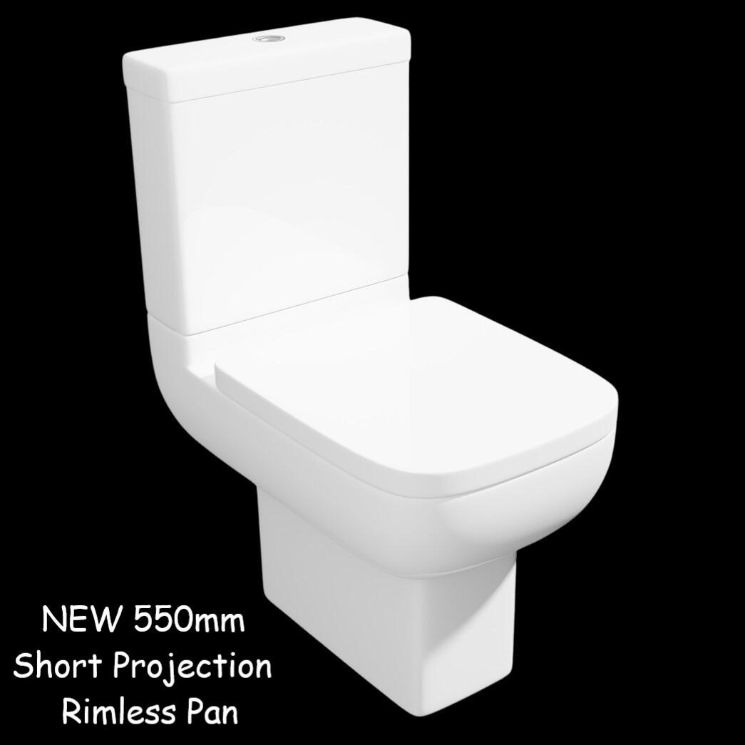 Kartell Options 550 Rimless Short Projection Toilet with Soft Close Seat
