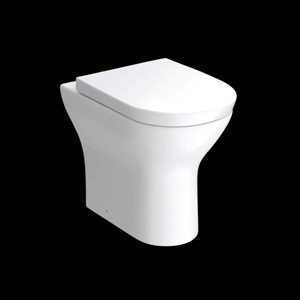 Kartell Project Round Back To Wall Toilet Pan with Soft Close Seat