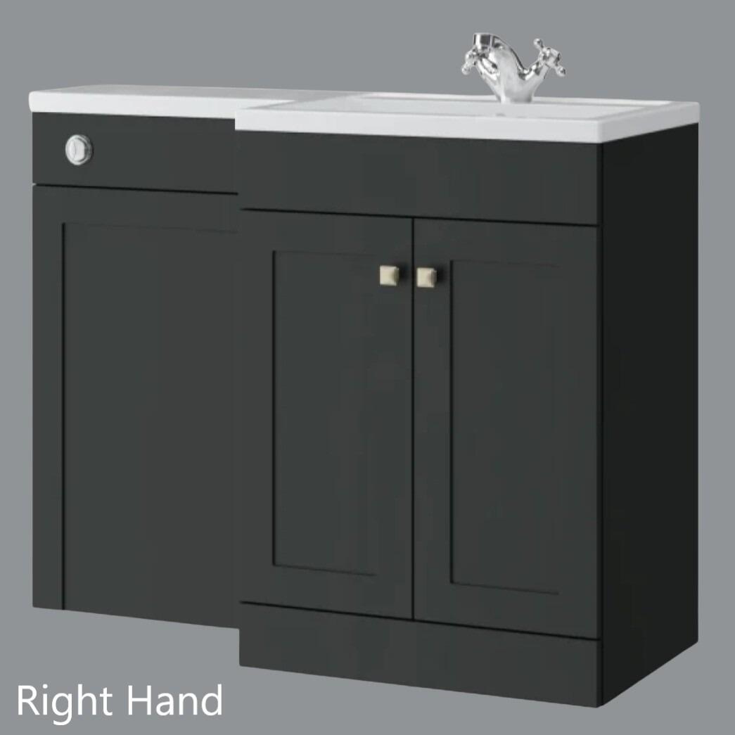 Sanctuary Right Hand 1100mm L shaped 2 Door Furniture Pack - Anthracite