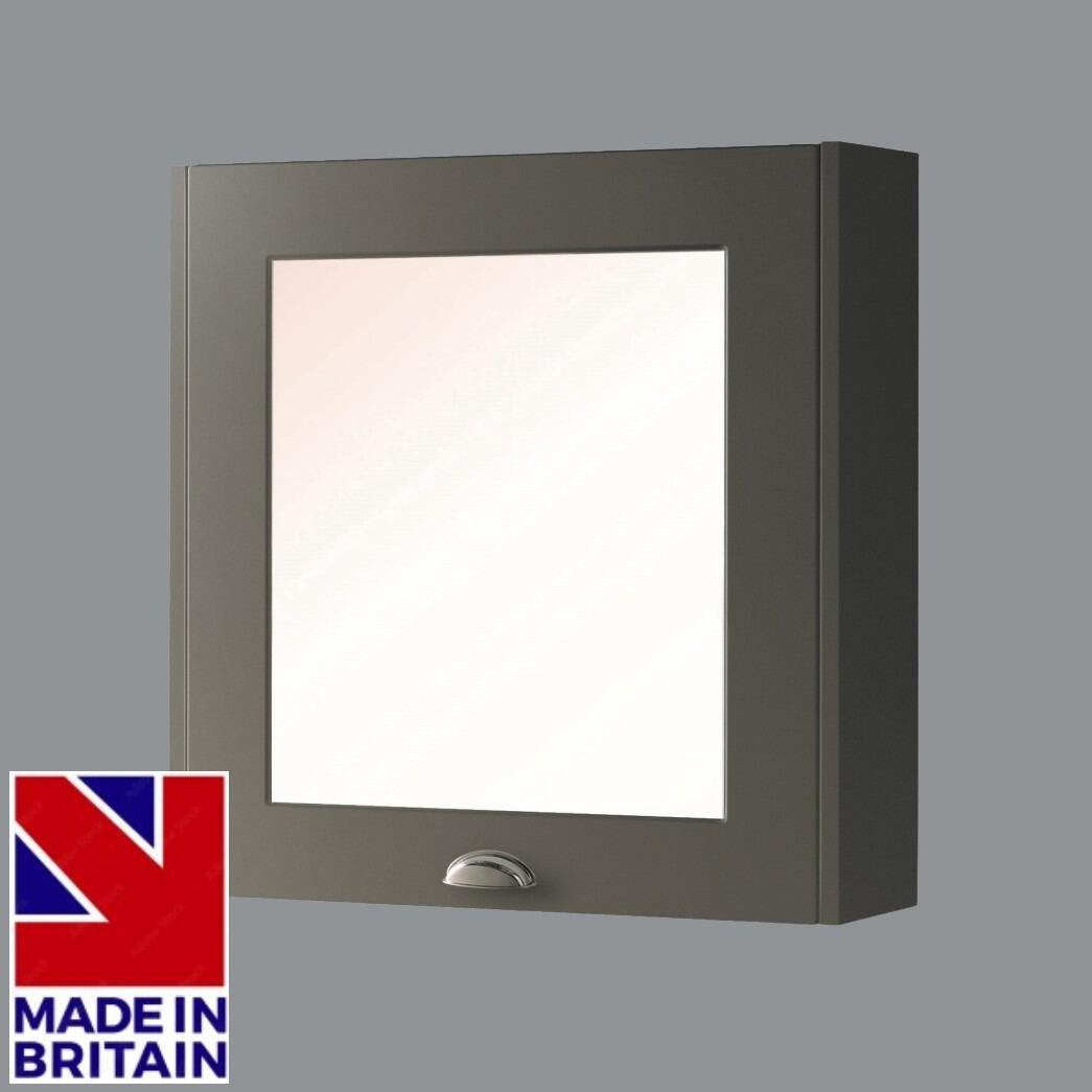Astley 600m Matt Grey Single Door Traditional Mirror Cabinet