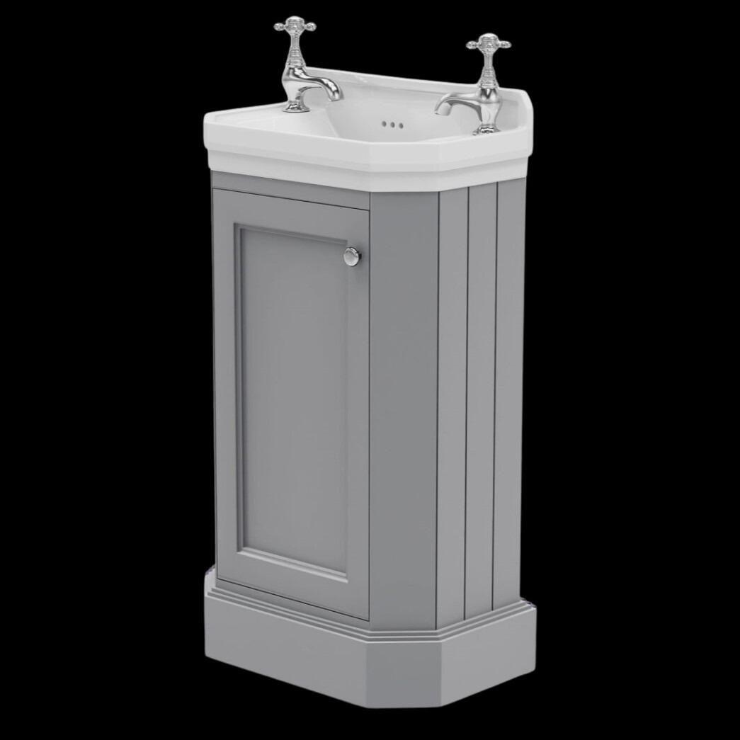 Rectory 500mm Light Grey Traditional Cloakroom Vanity Unit with Ceramic Basin