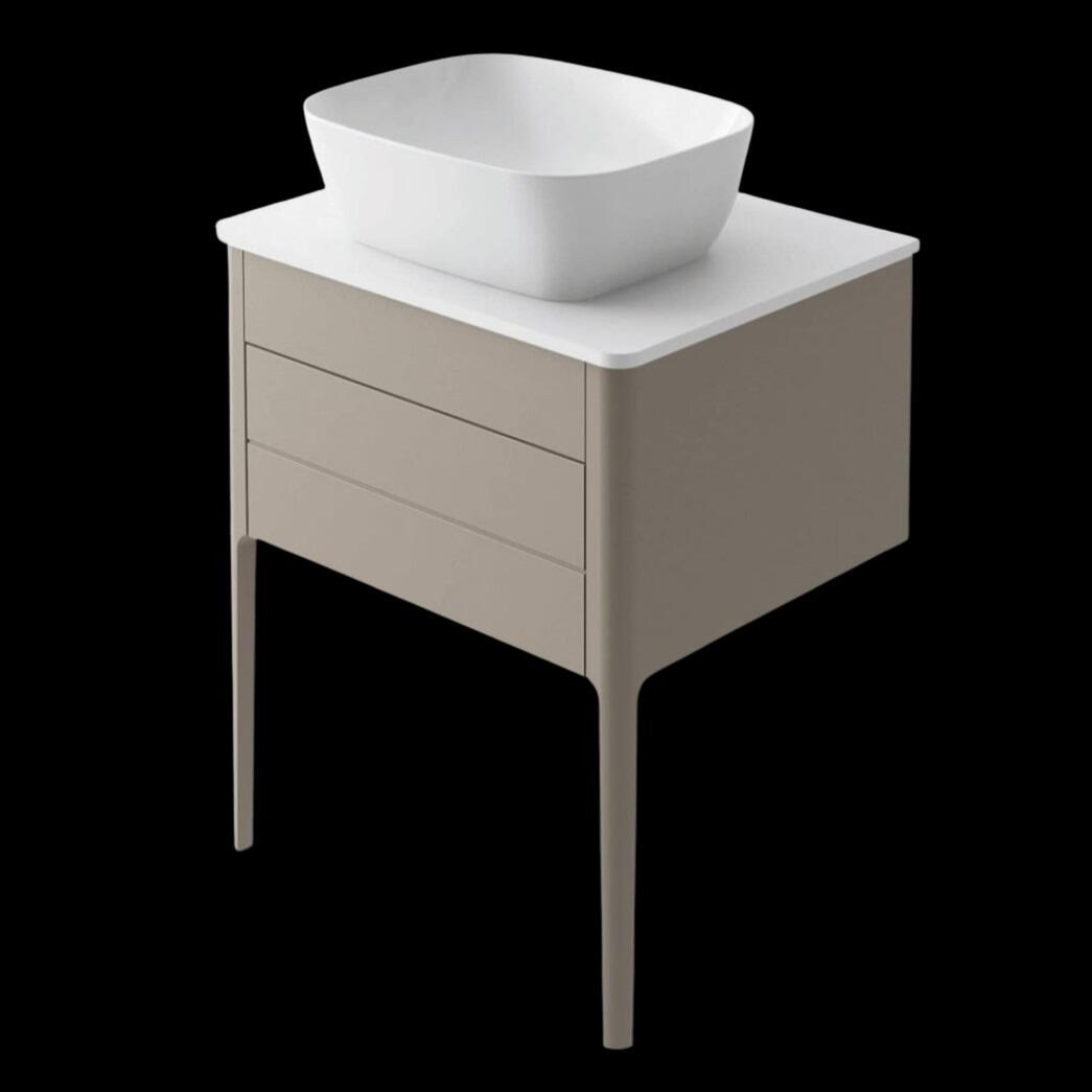 Sarah 650mm French Grey Vanity Unit with Composite Solid Surface Worktop