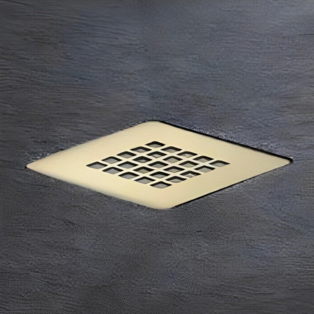 Optional Brushed Brass Slate Shower Tray Waste Cover