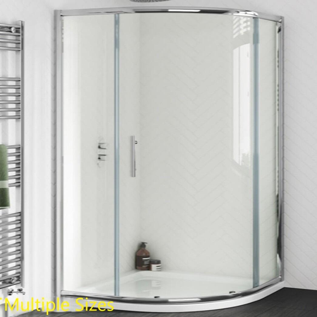 Fleur 8mm Chrome Single Sliding Door Quadrant Shower Enclosure