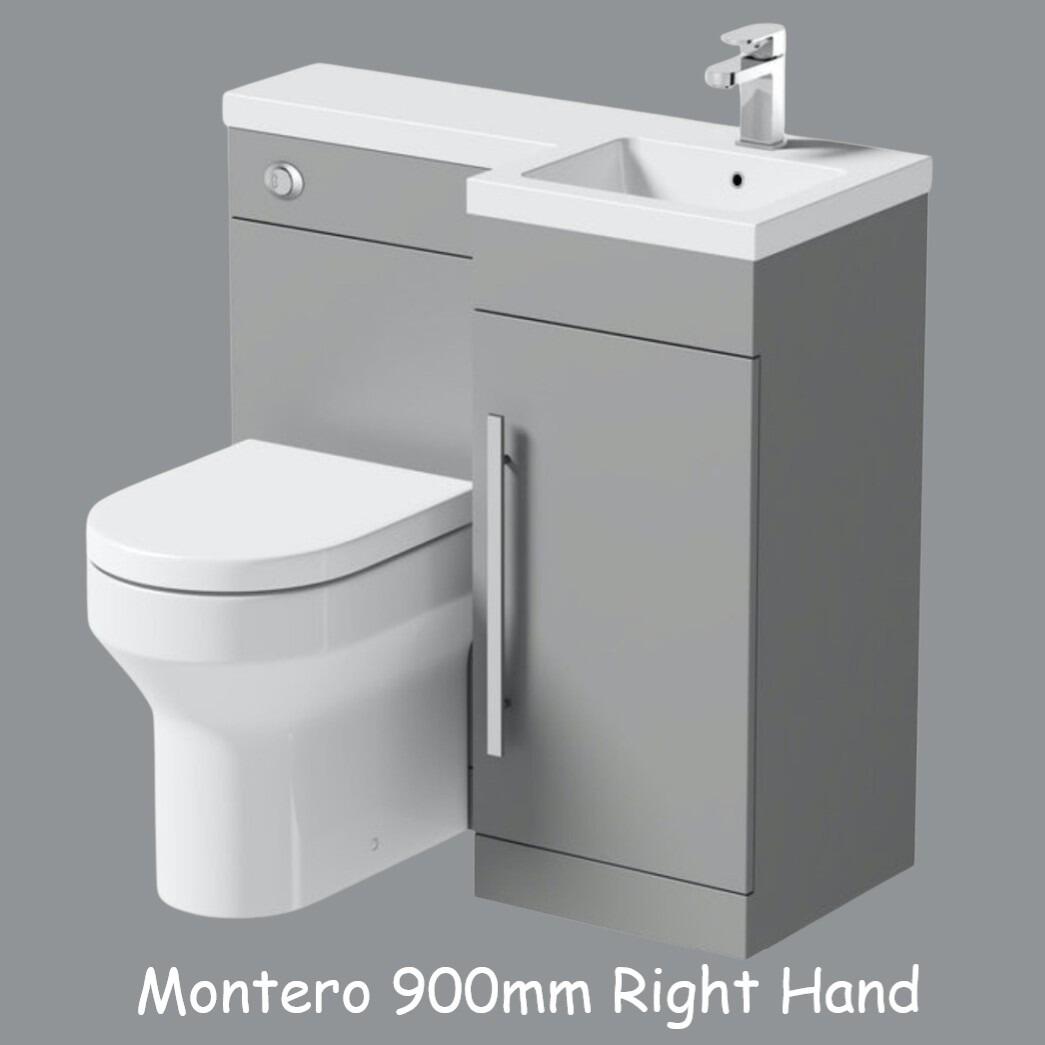 Montero Right Hand 900mm Combination Unit Dark Grey Gloss