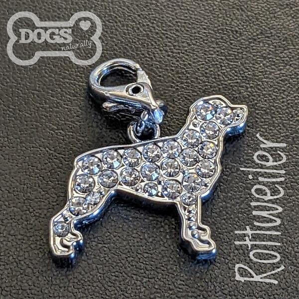 Rottweiler Crystal Dog Charm