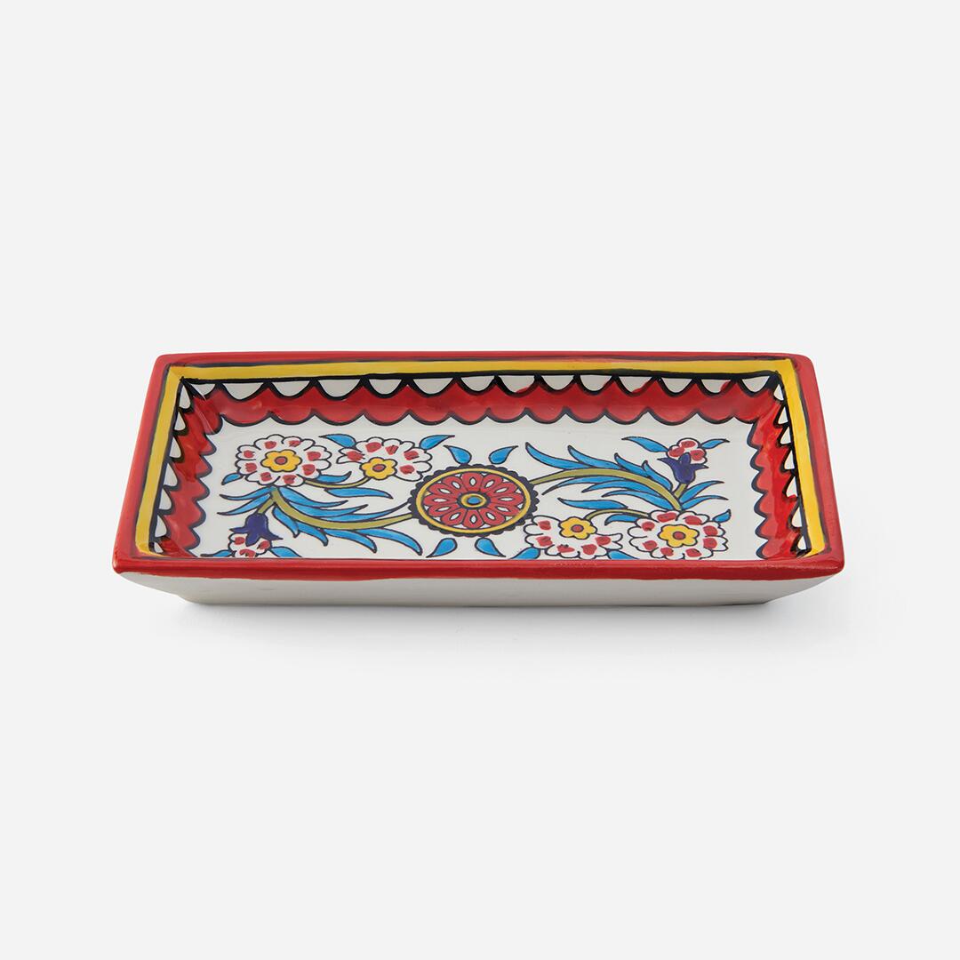 Embrace the Middle East - Homeware - Palestinian Ceramic Tray Gerbera