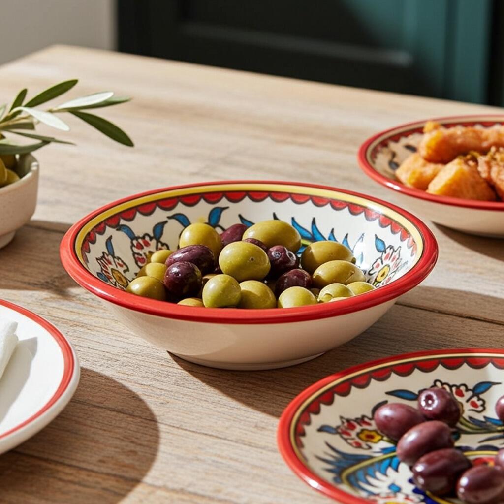 Embrace the Middle East - Palestinian Large Ceramic Bowl - Gerbera range lifestyle