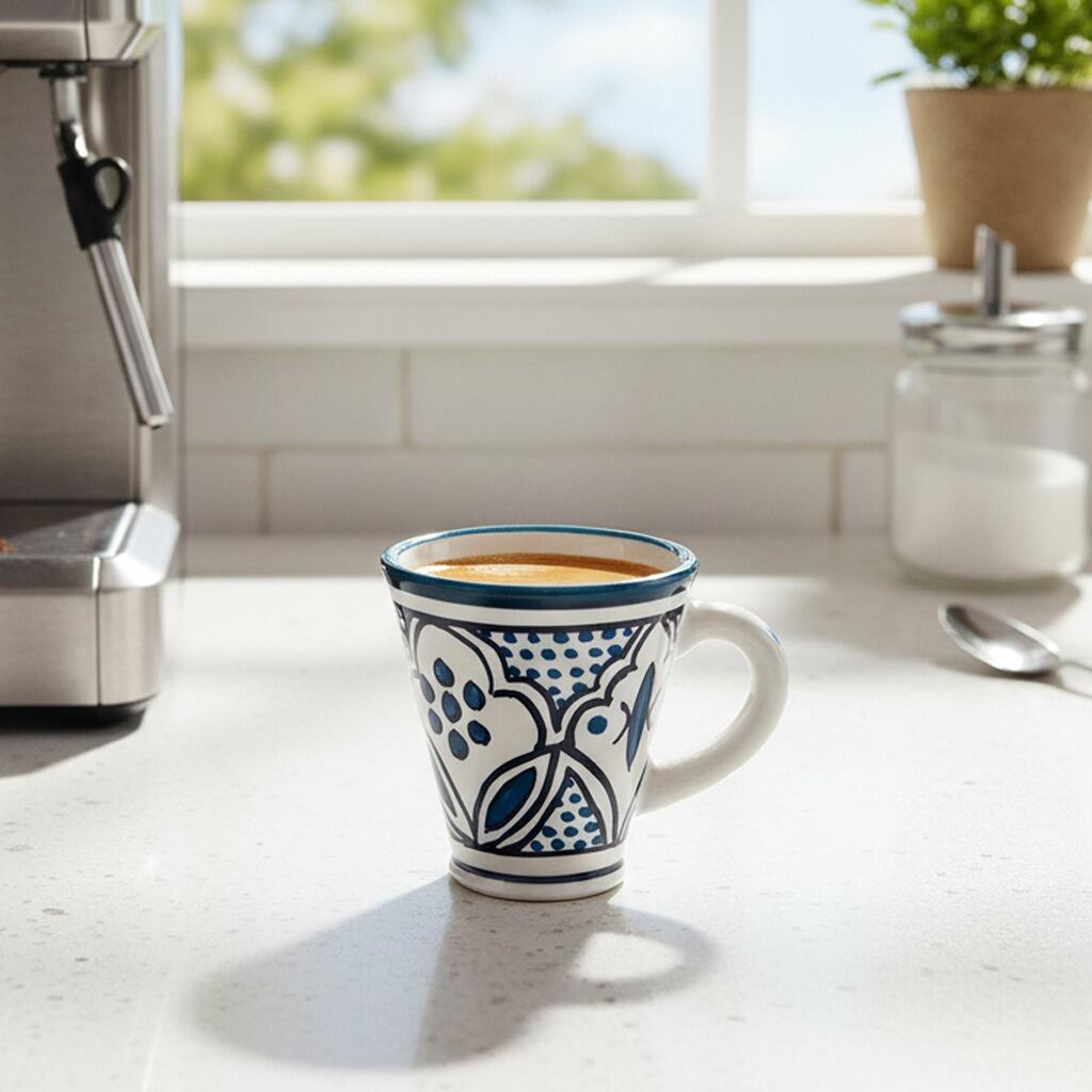 Embrace the Middle East - Homeware - Palestinian Ceramic Espresso Cup Lotus Turquoise