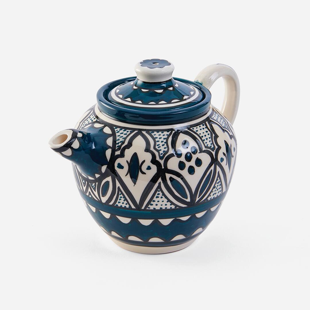 Embrace the Middle East - Homeware - Palestinian Ceramic Tea Pot Lotus Turquoise