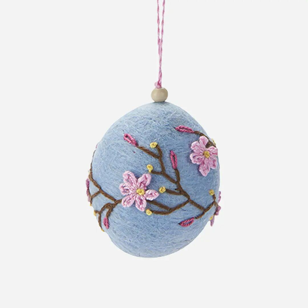 Easter Tree Decorations Easter Tree Decoration - Felt Embroidered Egg
