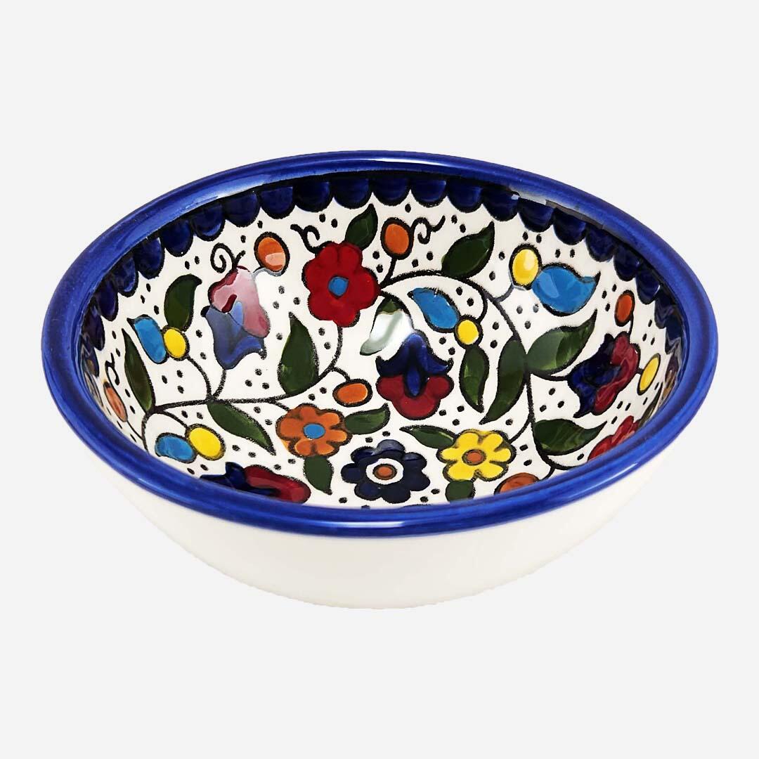Embrace the Middle East - Homeware - Palestinian Ceramic Snack Bowl Colourful Floral