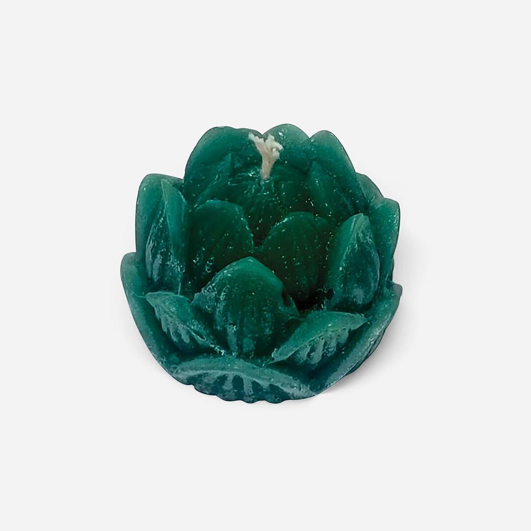 Handmade Lotus Shaped Candle - Green