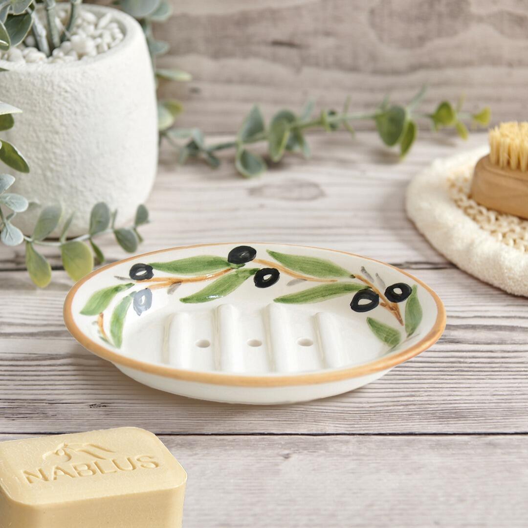 Olive Print Soap Dish lifestyle