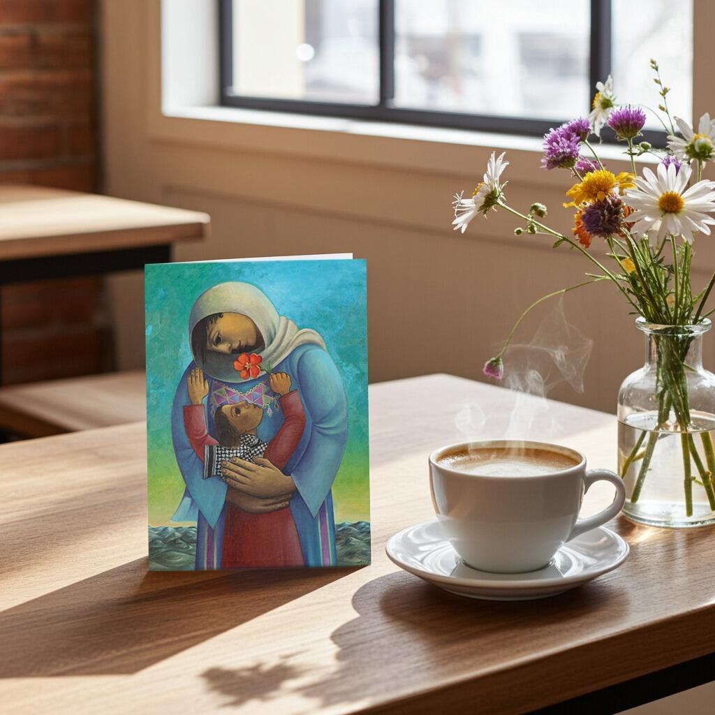 Mothers day, Sliman Mansour. Single Notecard with envelope, blank inside for your own message