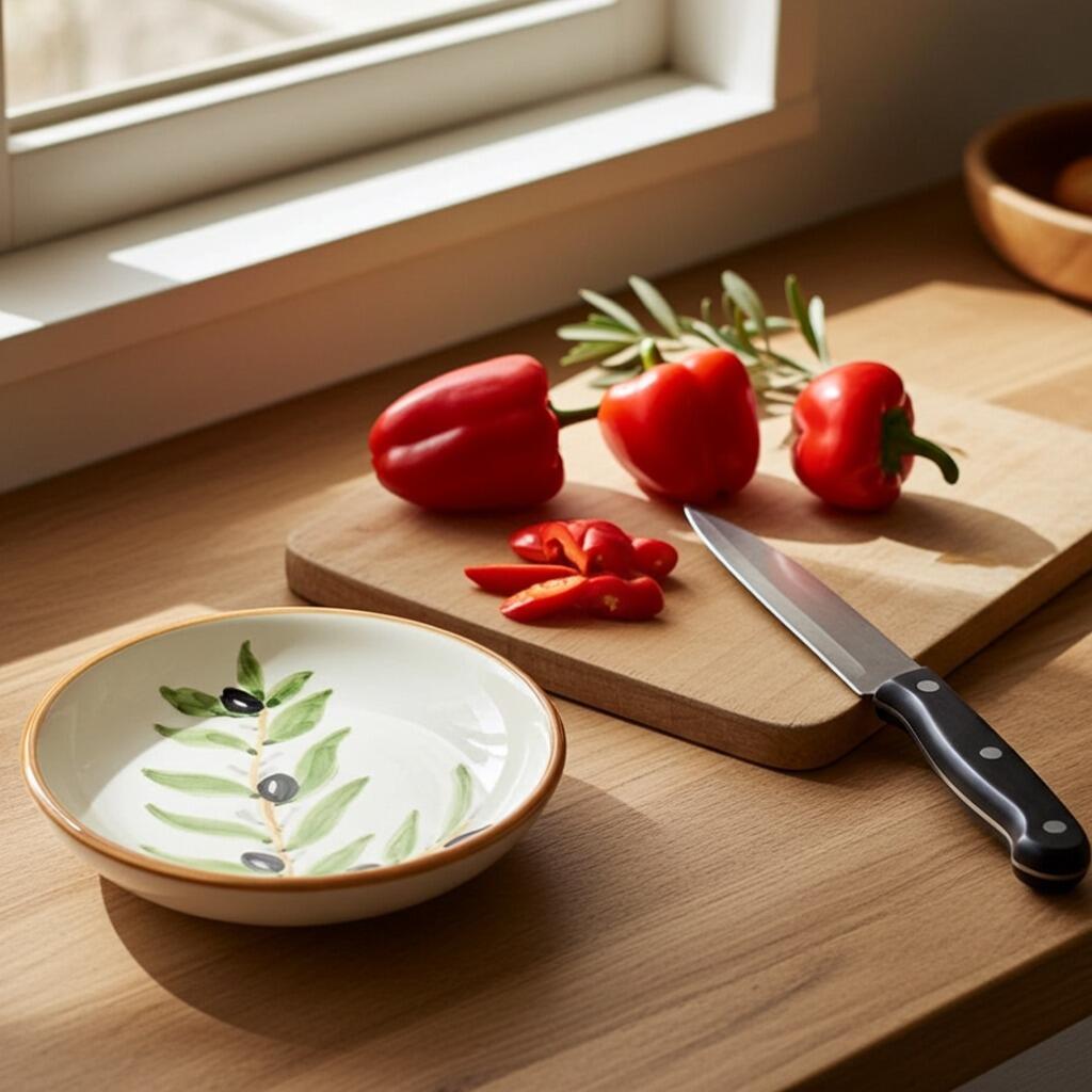 Olive Print Small Dish lifestyle