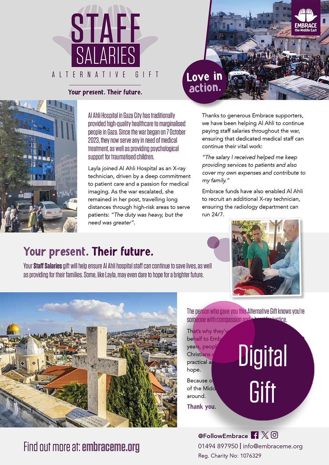 Embrace the Middle East - Digital Alternative Gift - Staff Salaries