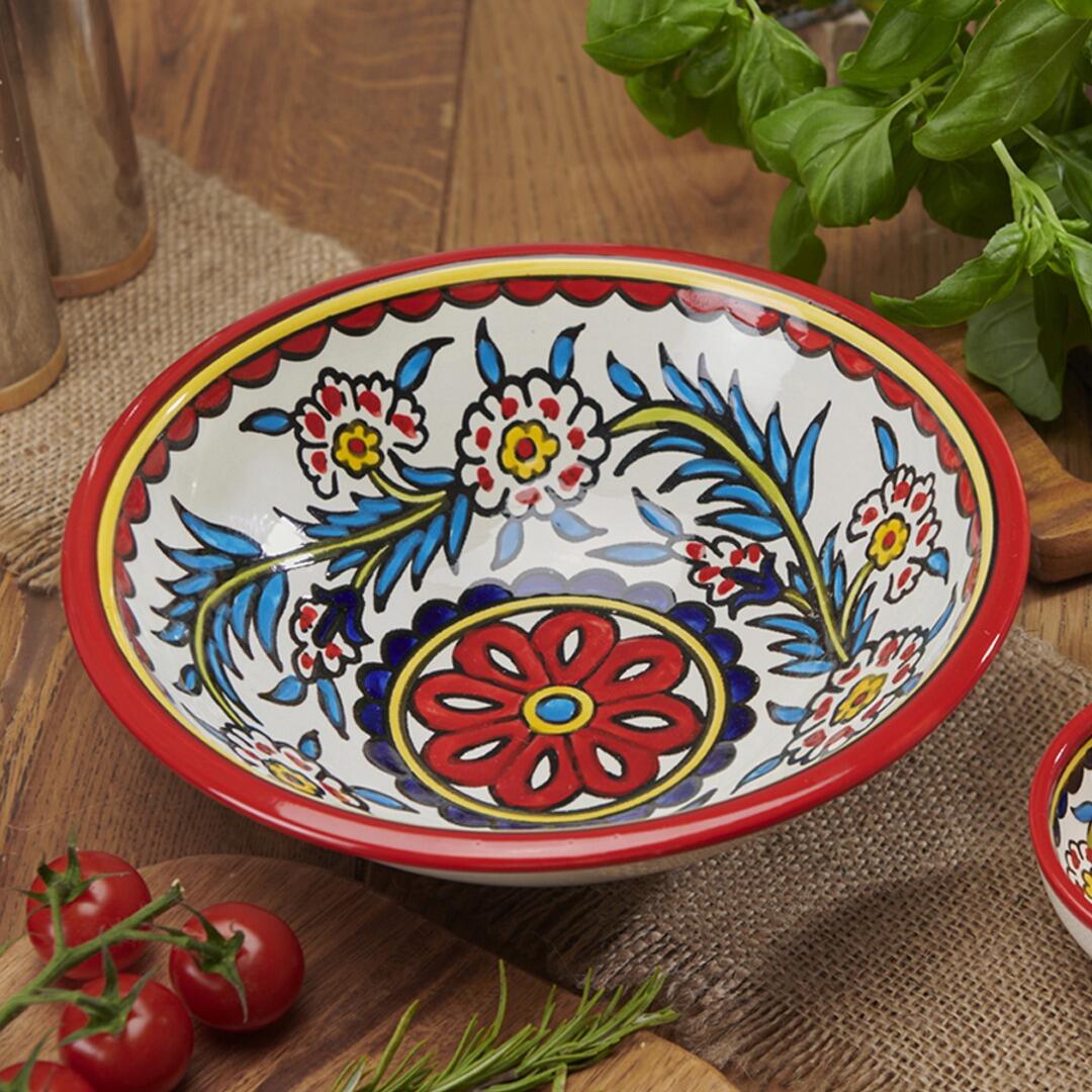 Embrace the Middle East - Palestinian Large Ceramic Bowl - Gerbera range lifestyle