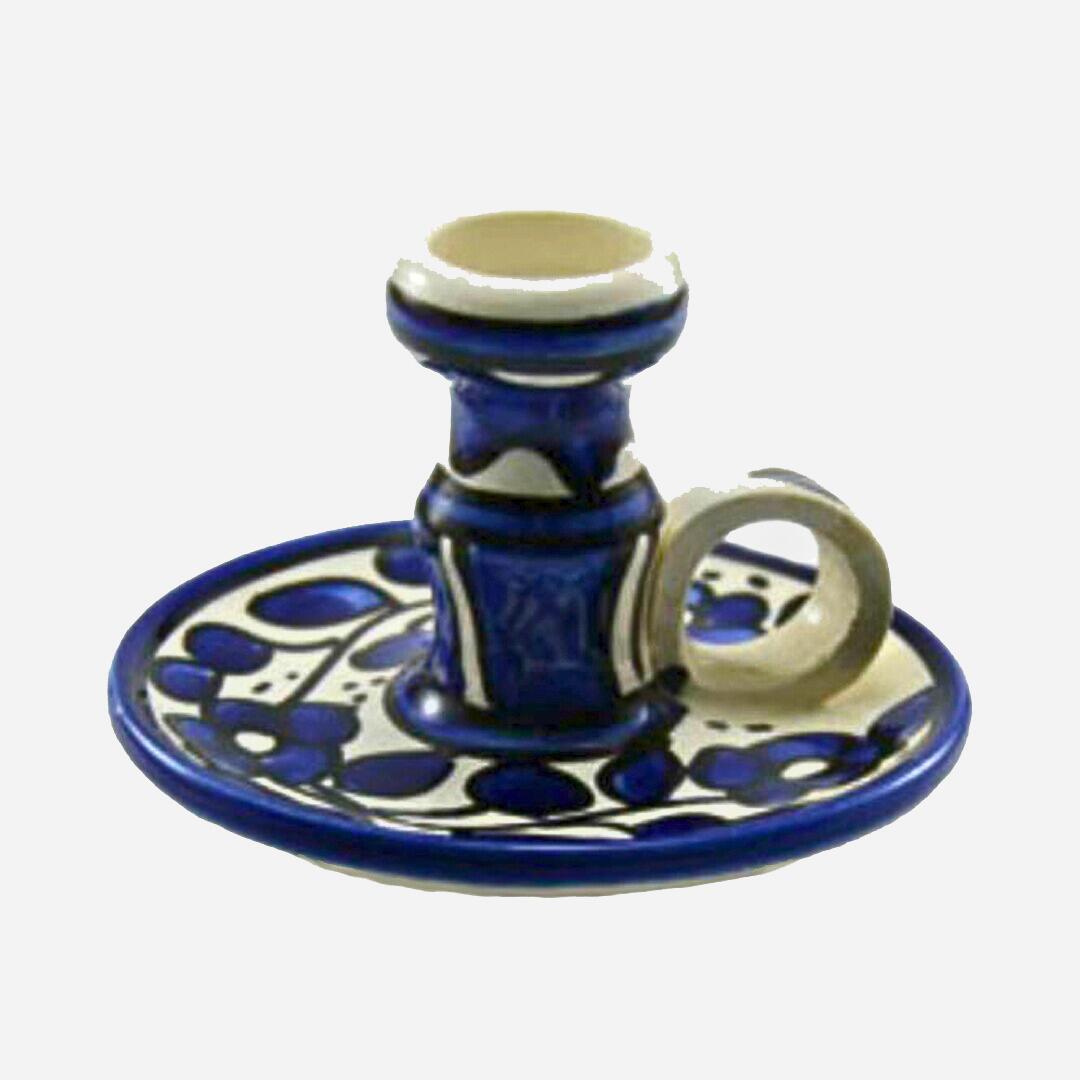 Embrace the Middle East - Homeware - Palestinian Ceramic Candle Holder Blue Floral