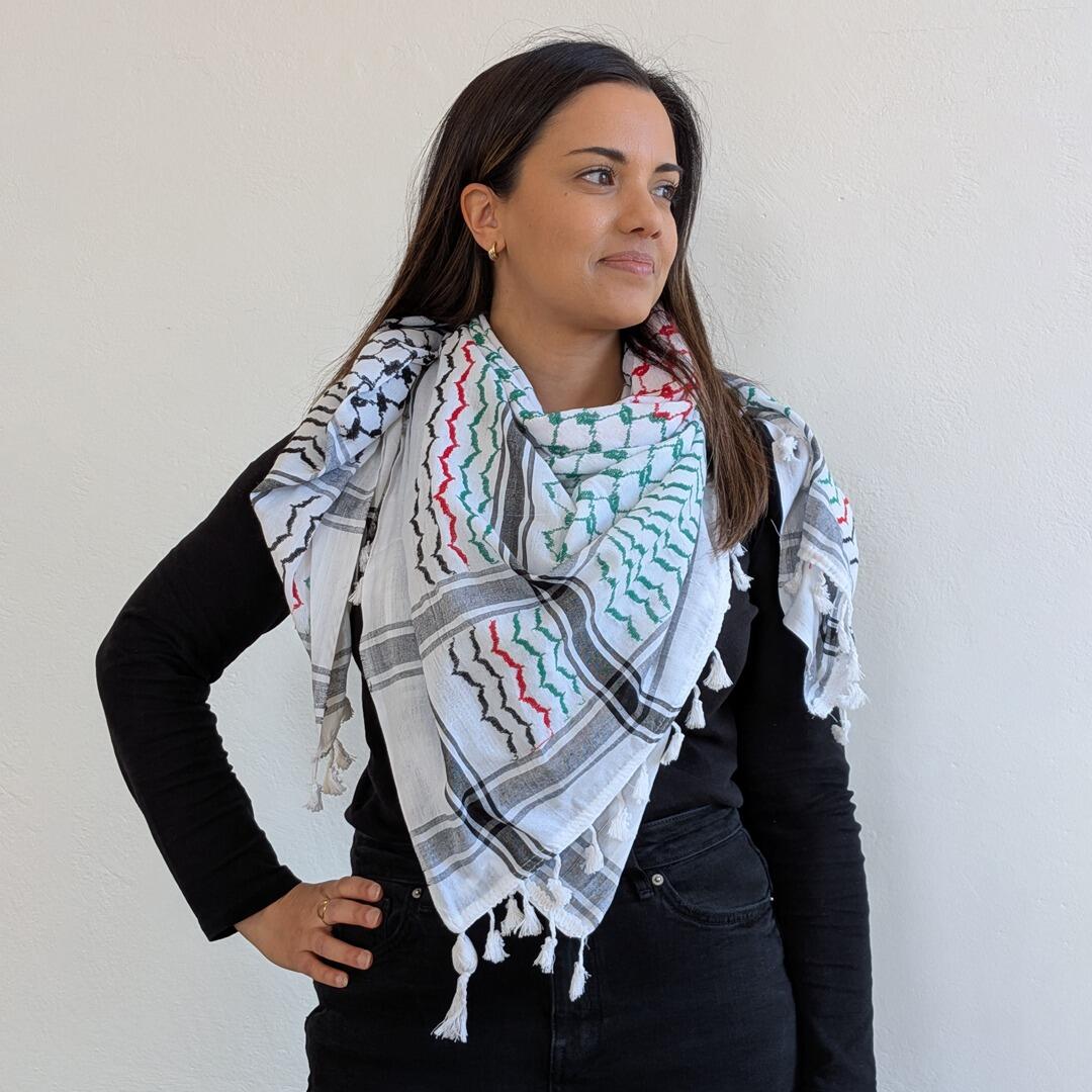 Palestinian Keffiyeh Scarf - Black, White, Red & Green