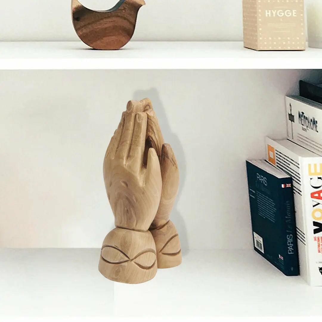 Devotional Olive Wood Praying Hands lifestyle