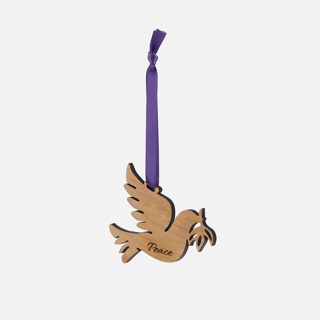 Embrace the Middle East - Christmas Decorations - Olive Wood Dove of Peace Decoration