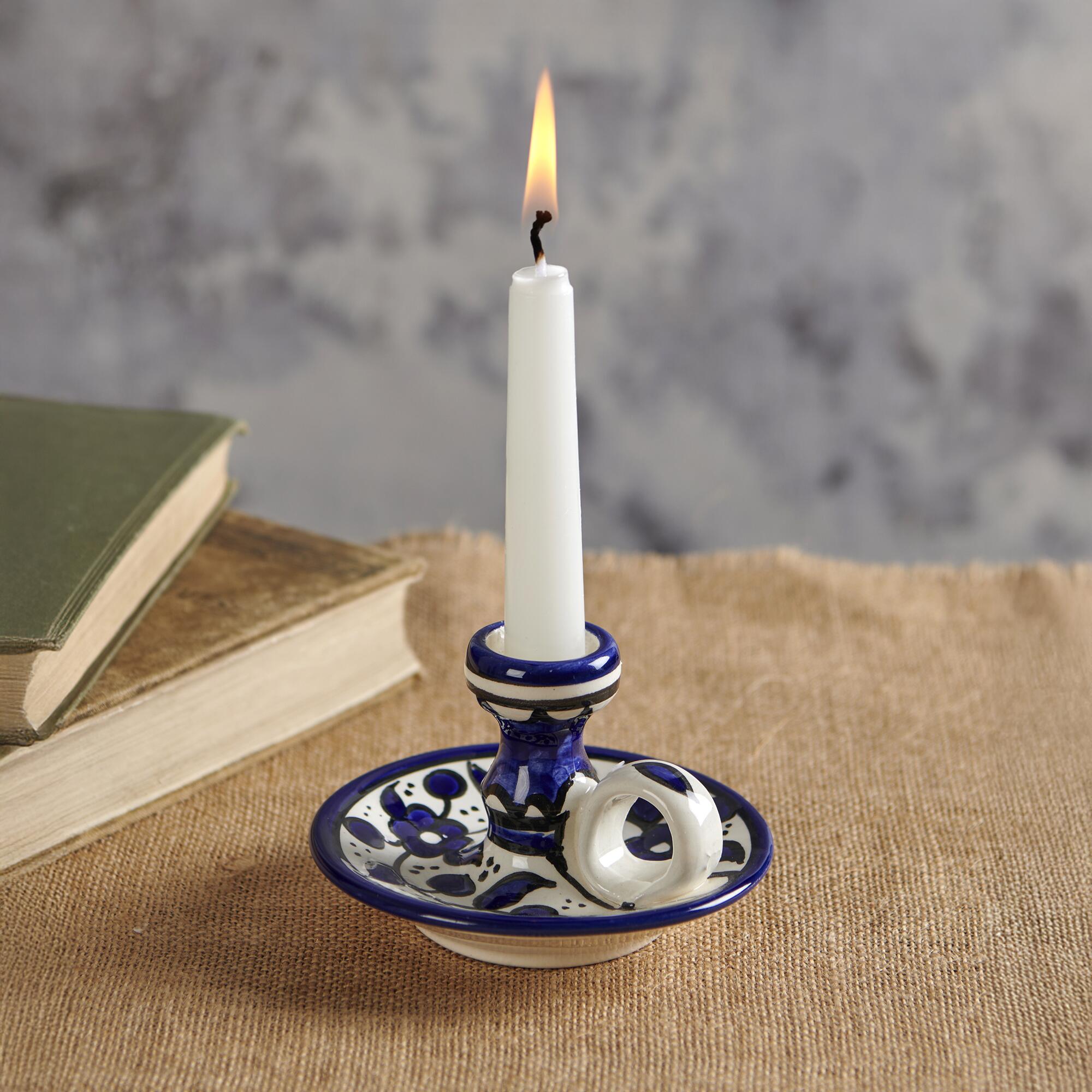 Embrace the Middle East - Homeware - Palestinian Ceramic Candle Holder Blue Floral