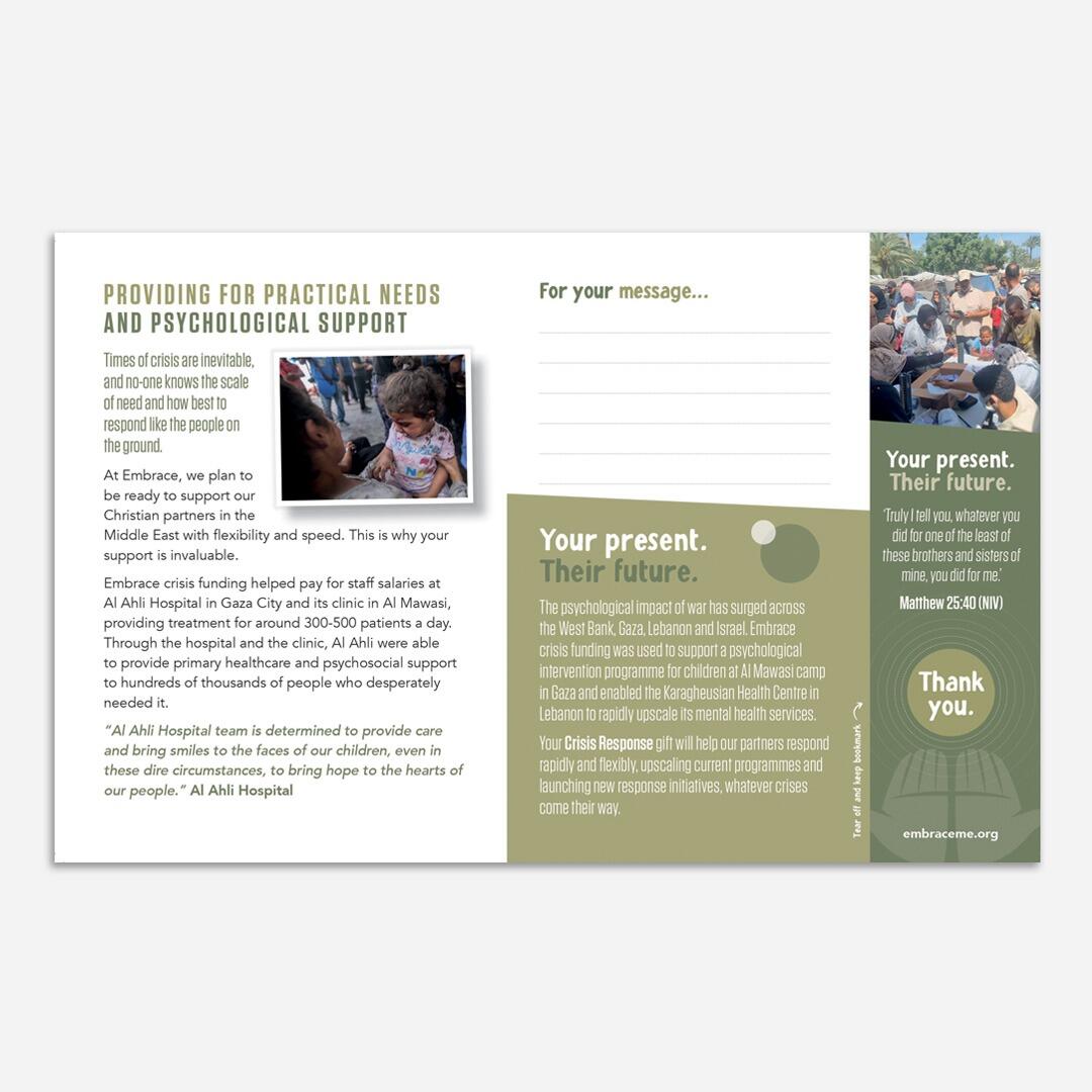 Embrace the Middle East - Alternative Gift - Crisis Response internal