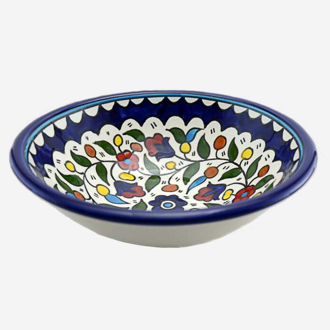 Embrace the Middle East - Homeware - Palestinian Ceramic Large Bowl Colourful Floral
