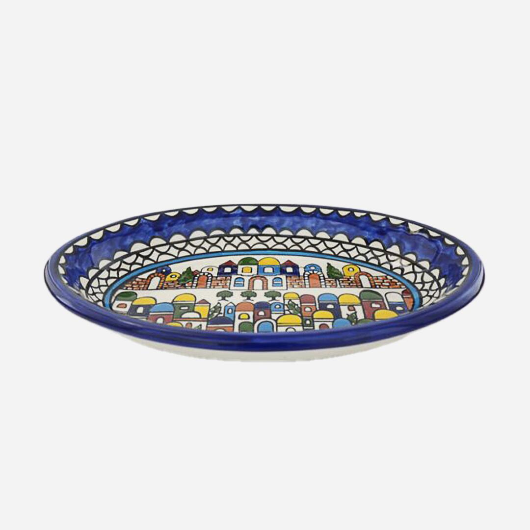Embrace the Middle East - Homeware - Palestinian Ceramic Villages Oval Platter