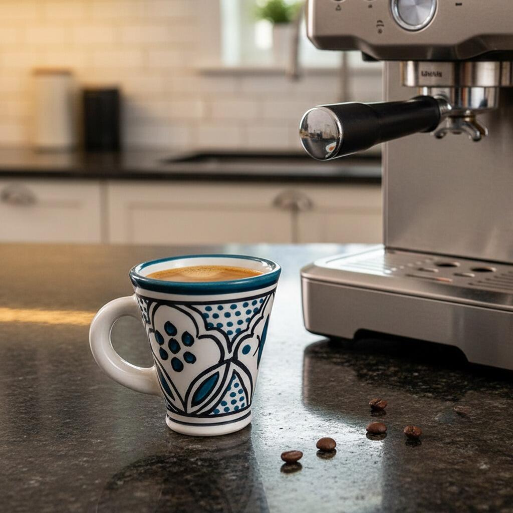 Embrace the Middle East - Homeware - Palestinian Ceramic Espresso Cup Lotus Turquoise