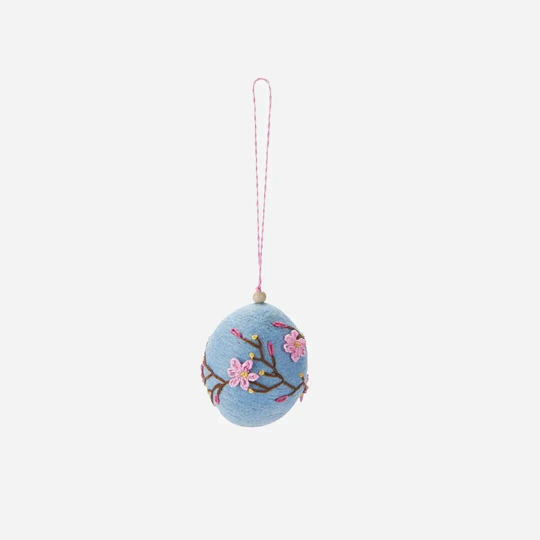 Easter Tree Decorations Easter Tree Decoration - Felt Embroidered Egg