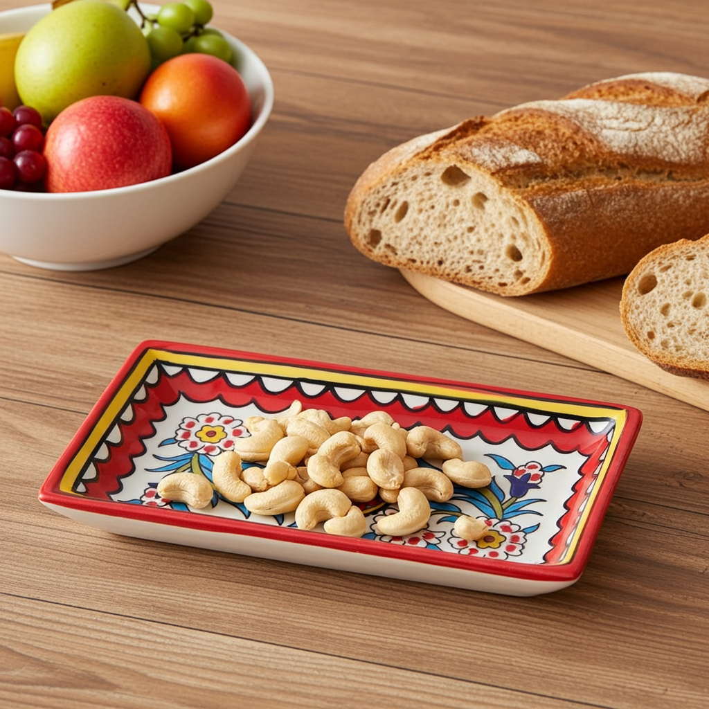 Embrace the Middle East - Homeware - Palestinian Ceramic Tray Gerbera lifestyle