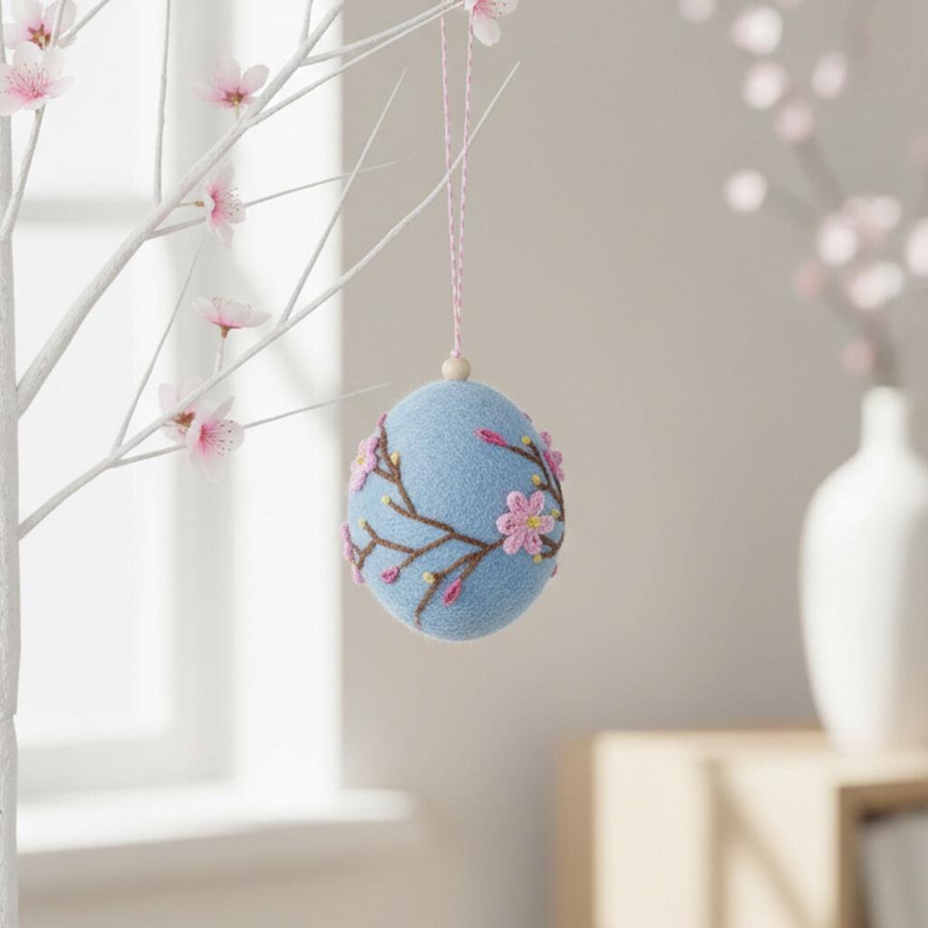 Easter Tree Decorations Easter Tree Decoration - Felt Embroidered Egg