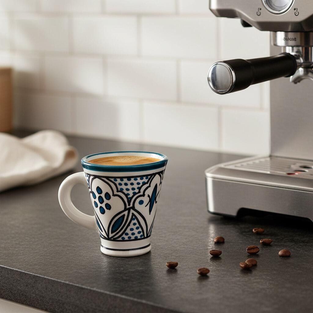 Embrace the Middle East - Homeware - Palestinian Ceramic Espresso Cup Lotus Turquoise