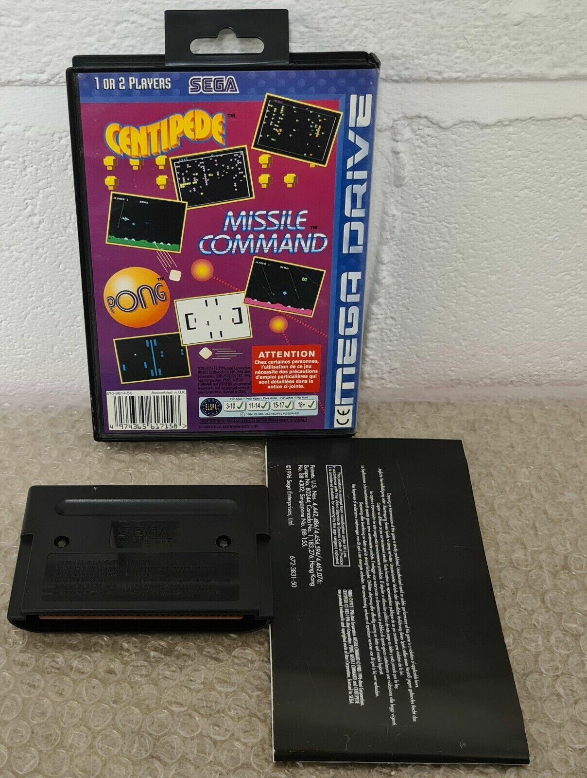Arcade Classics Sega Mega Drive cartridge, box and manual back