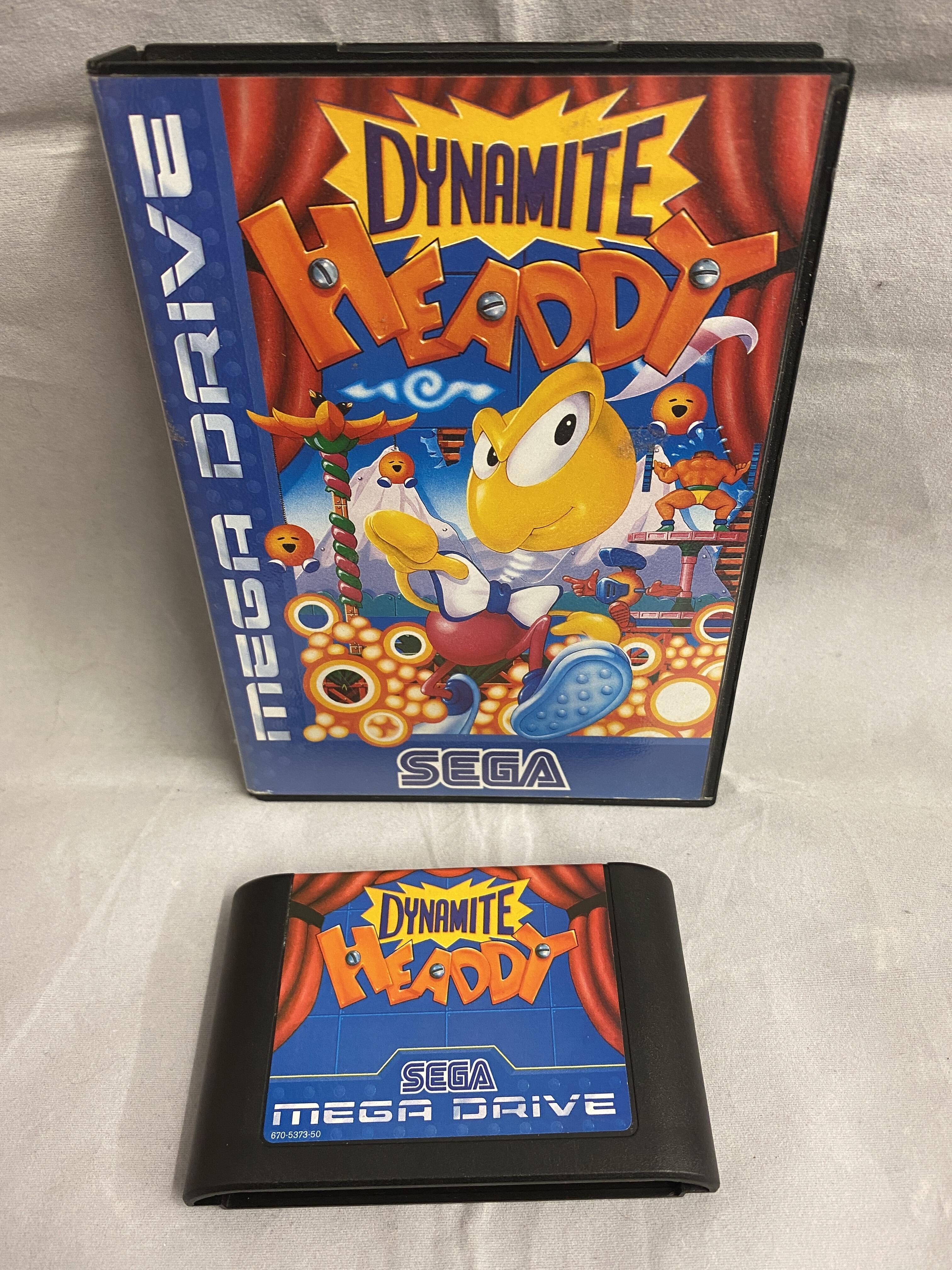 Dynamite Headdy Sega Mega Drive box and cart front